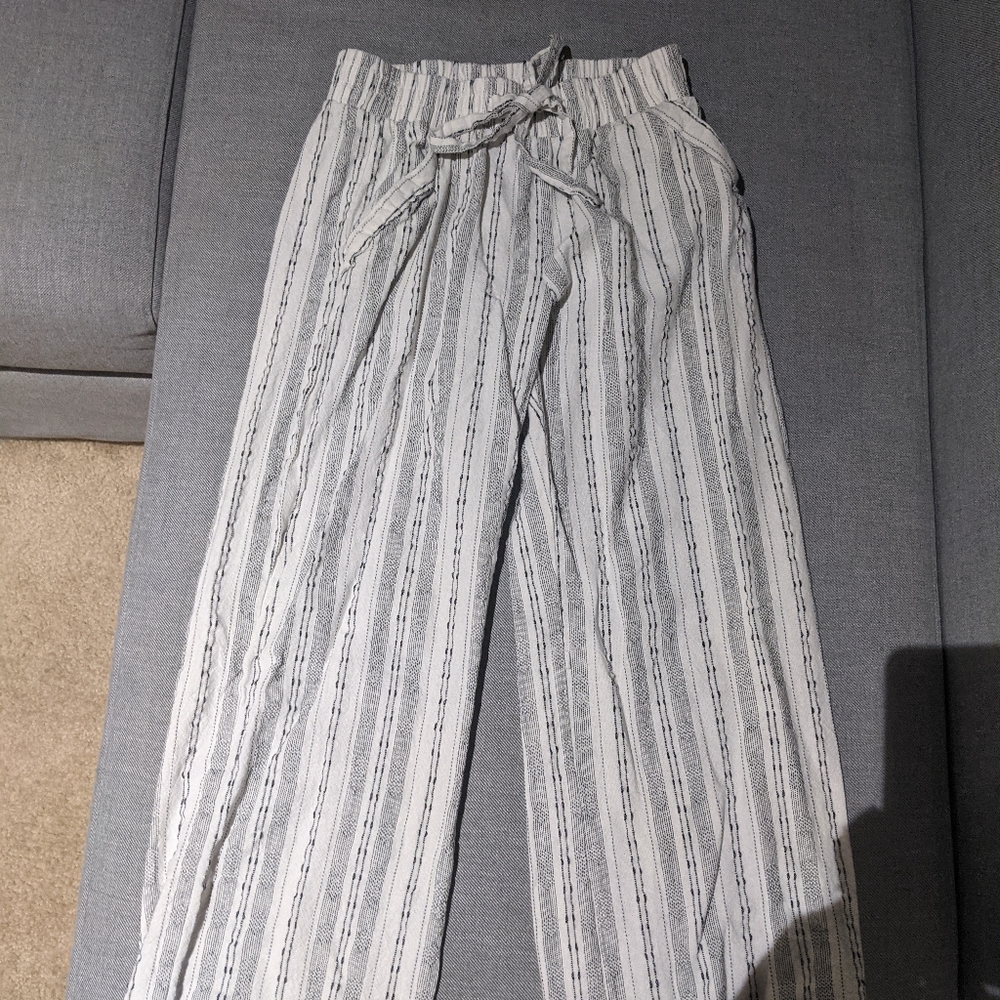 striped pants with elastic waist